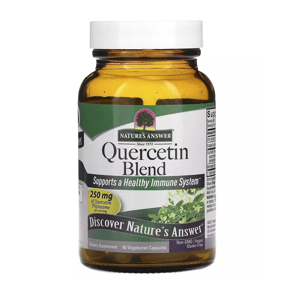 Кверцетин Nature's Answer Quercetin Blend, 250 мг, 60 вегетаріанських капсул